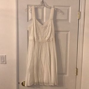 LOFT white gauze dress